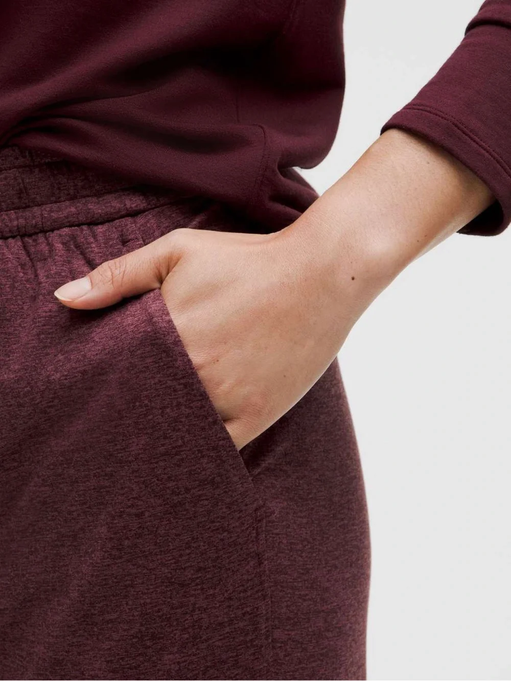 NWT Lululemon Soft Jersey Straight-Leg Mid-Rise Pants Heathered Garnet Size 10